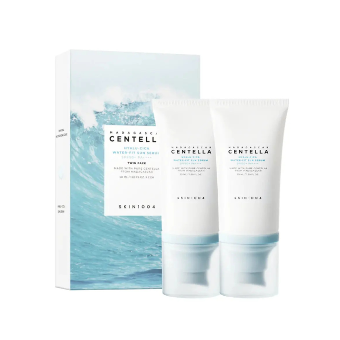 MADAGASCAR CENTELLA HYALU-CICA WATER-FIT SUN SERUM 50ML (TWIN PACK)